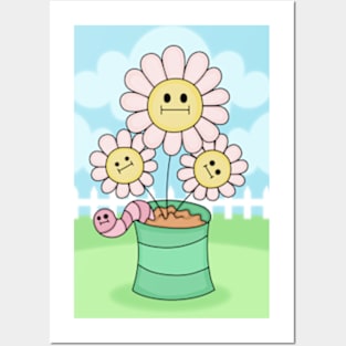 Flowers With Faces - White Picket Fence Posters and Art